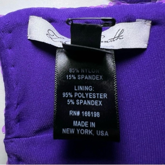 LaQuan Smith Sequin Halter Bra Top in Grape - Picture 6 of 6